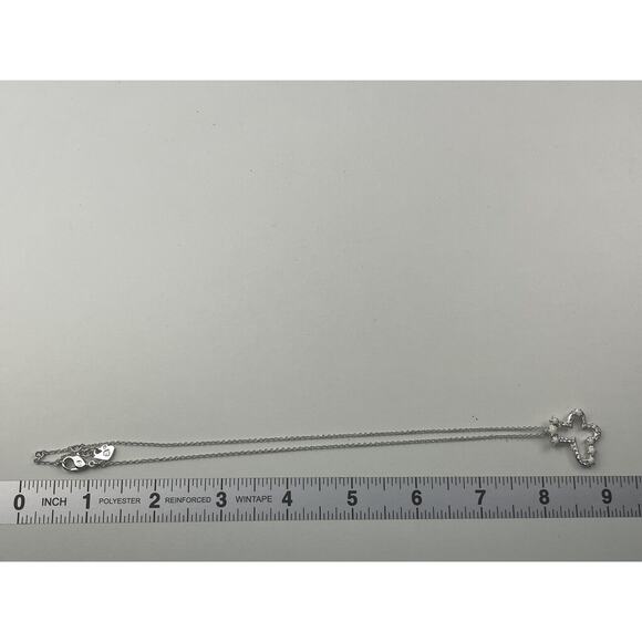 Swarovski Swan Logo Necklace Silver Tone Butterfly Stars 15"-16.5" - Picture 2 of 11